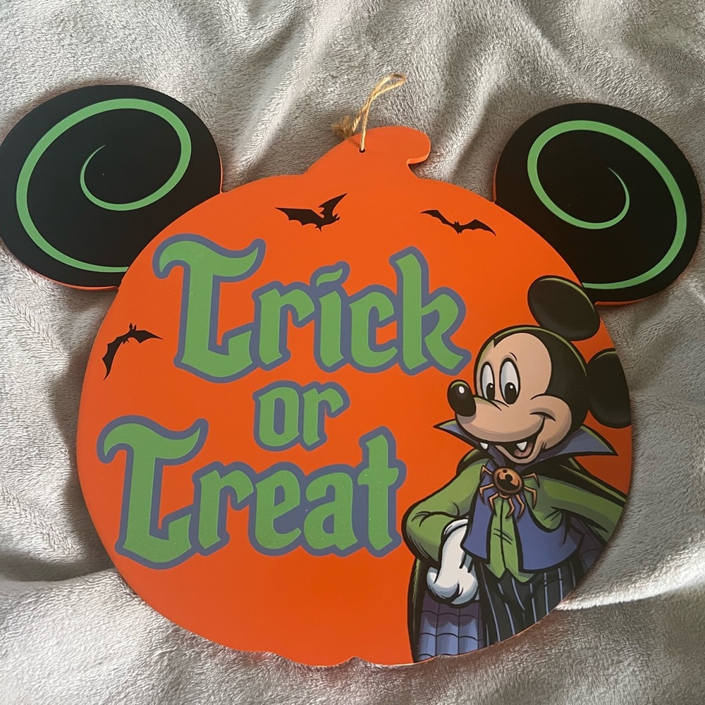 Disney Parks Halloween Mickey Mouse Trick or Treat Sign